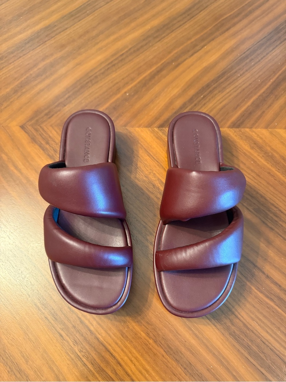 Constance Burgundy Padded Platform Slide Sandals Women’s US 9 - Picture 3 of 10